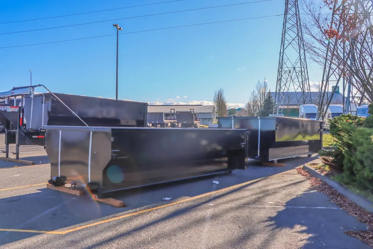 Roll-off dumpster ready for waste disposal at job site for Estate Cleanout Dumpster Rental in Perry Hall